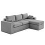 Voir la diapositive 5 : LISA DESIGN Calgary - canapé d'angle déhoussable et modulable 3 places + 1 pouf en velours texturé