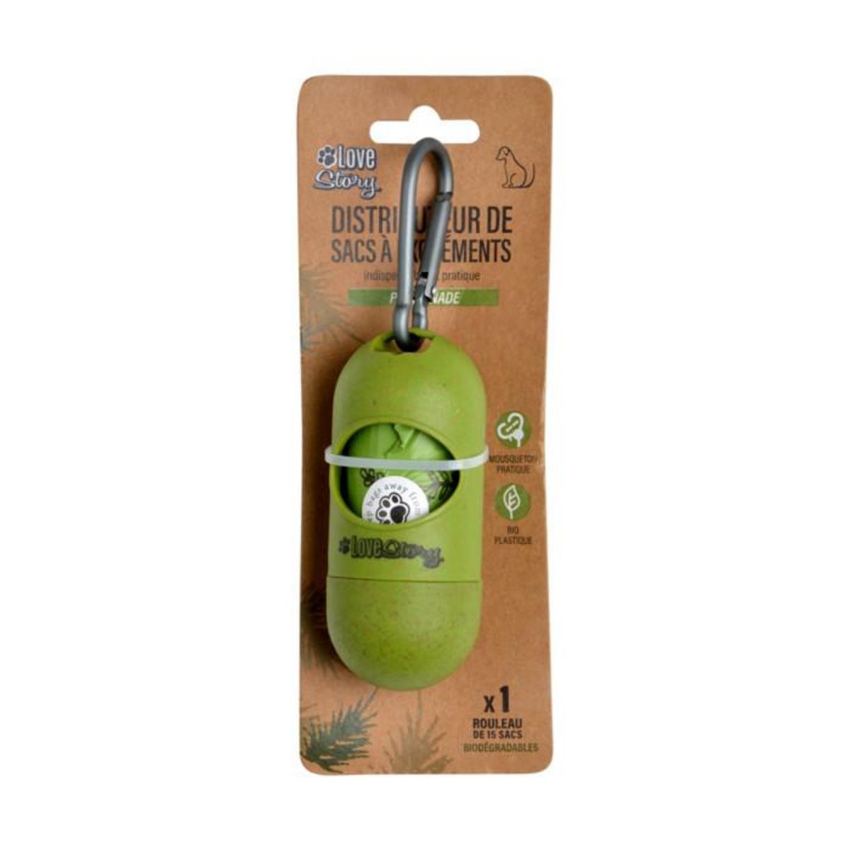 Paris Prix Distributeur de Sacs à Excréments  Bio  10cm Vert