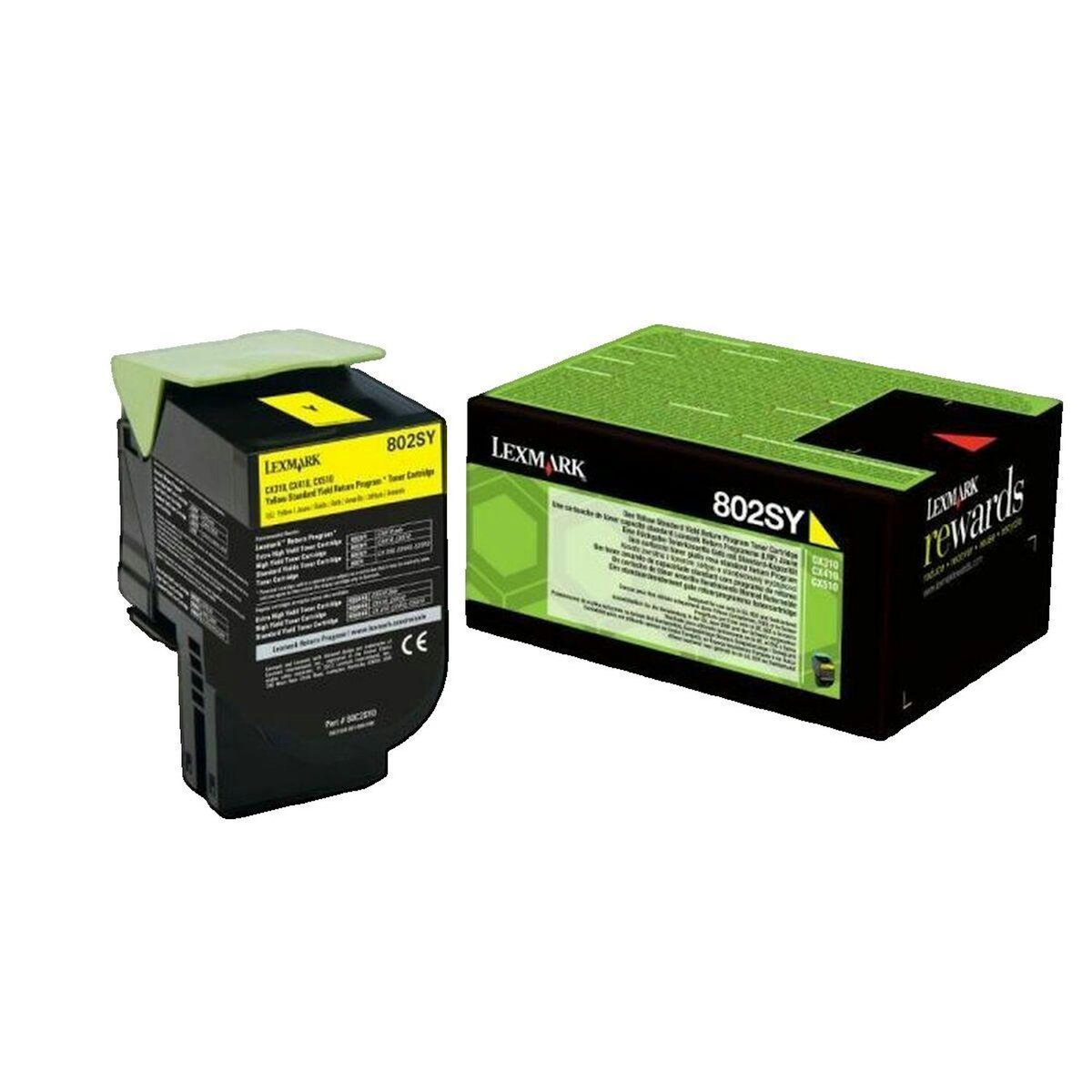 Lexmark Toner Lexmark 802SY Jaune Original pour Lexmark CX310dn, CX310n, CX410de, CX410dte, CX410e, CX510de, CX510dhe, CX510dthe