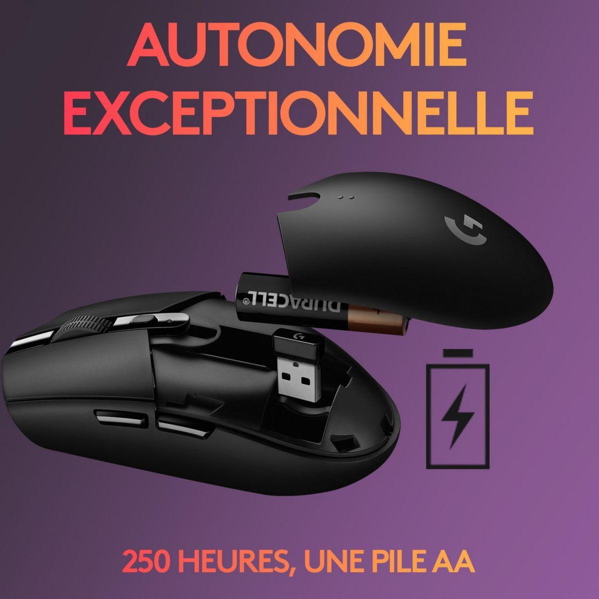 Voir la diapositive 4 : Logitech Souris gamer sans fil g305 black ewr2