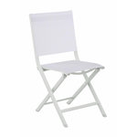 Proloisirs Chaise pliante - THEMA - Aluminium époxy - Toile TPEP chiné blanc