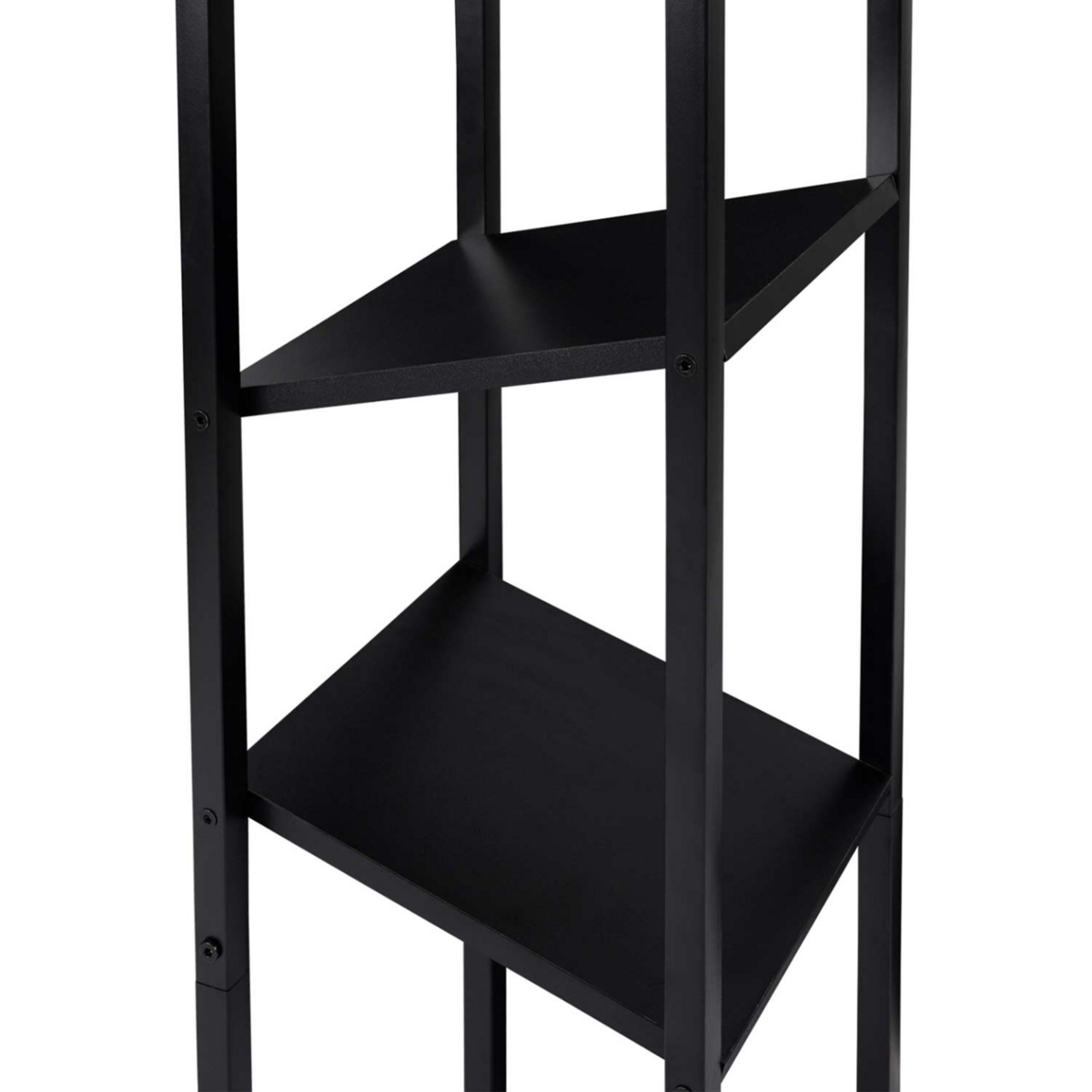 ID MARKET Range bûches vertical acier noir avec 2 étagères H.112 CM pour cheminée