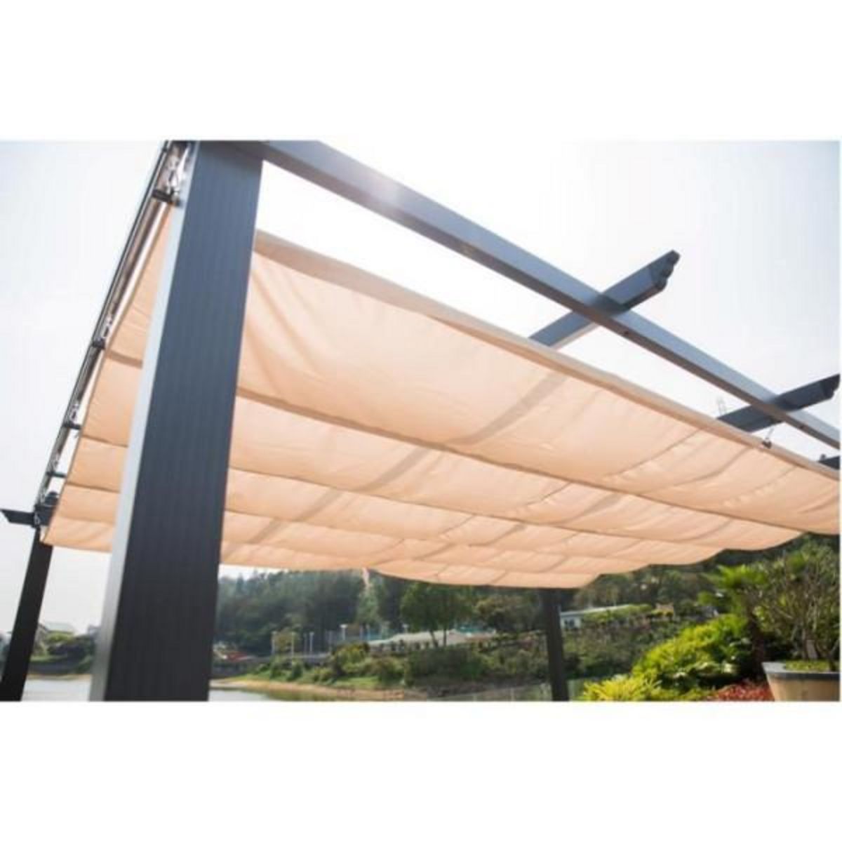 MARKET24 Pergola en aluminium CORDOBA - Ecru - 4 x 3 m