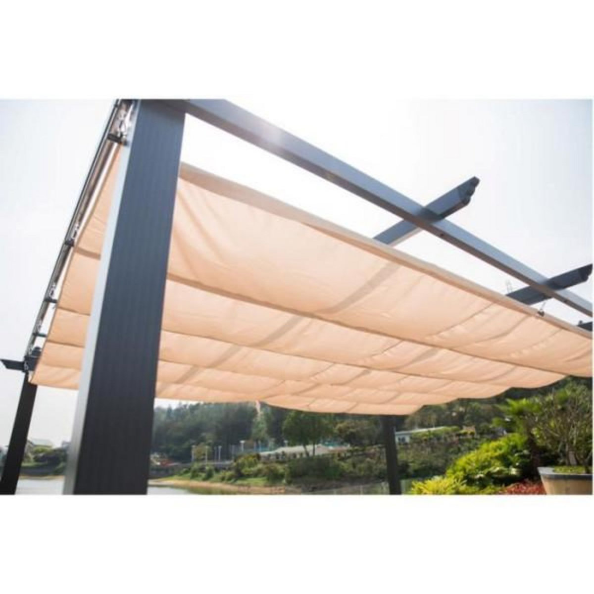 MARKET24 Pergola en aluminium CORDOBA - Ecru - 4 x 3 m