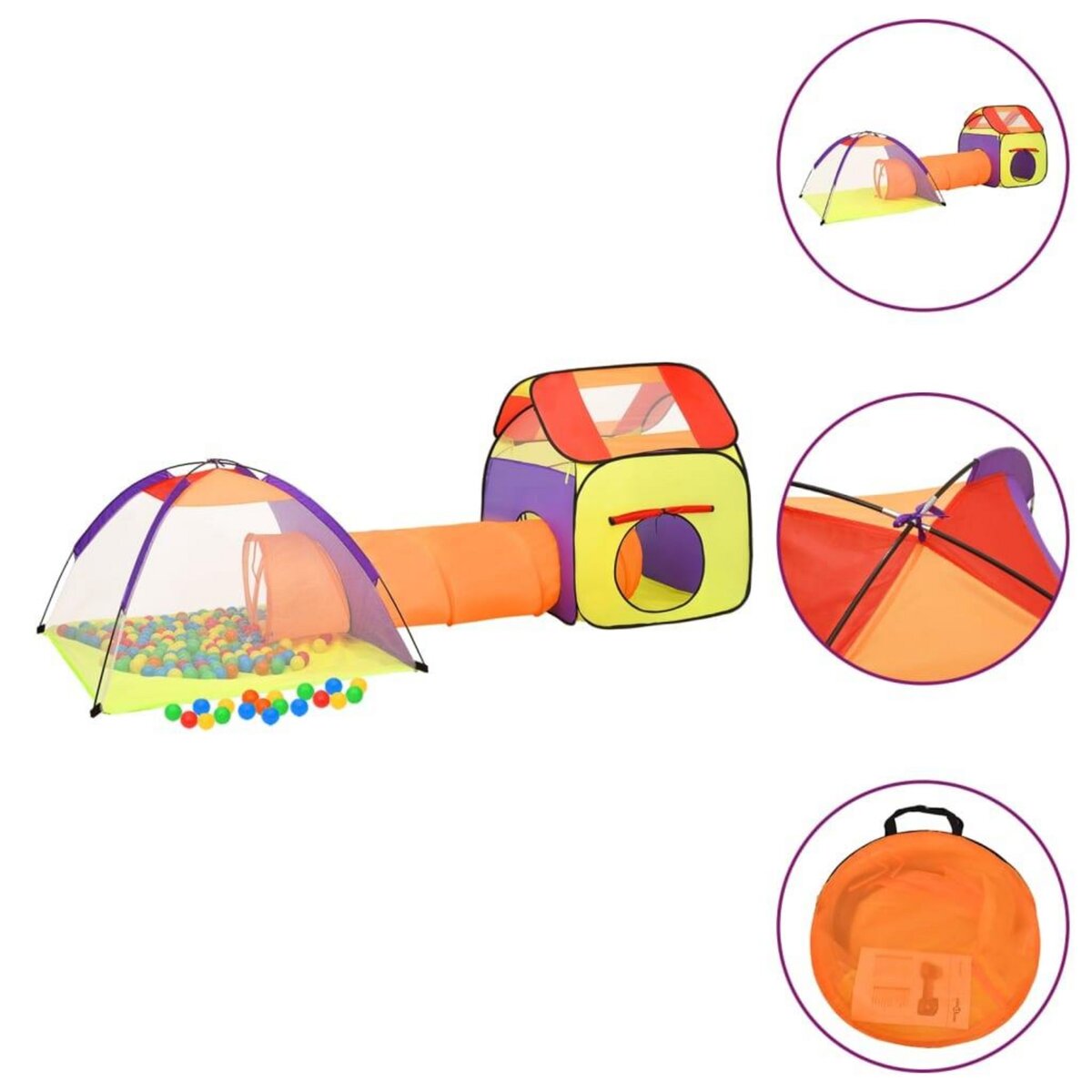 Tente vidaXL Tente de jeu pour enfants avec 250 balles Rose 102x102x82 cm