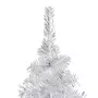 VIDAXL Arbre de Noël artificiel pre-eclaire/boules argente 180 cm PET