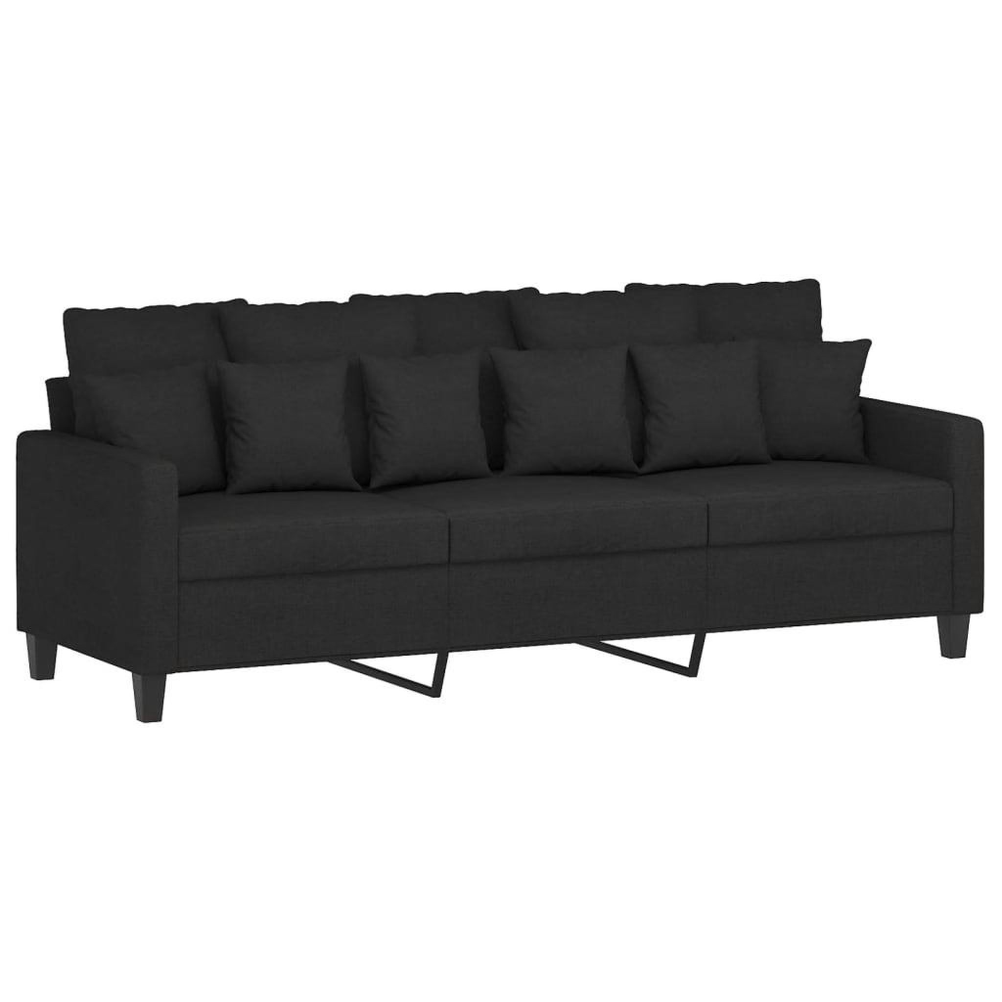 Voir la diapositive 5 : VIDAXL Ensemble de canapes 4 pcs avec coussins noir tissu