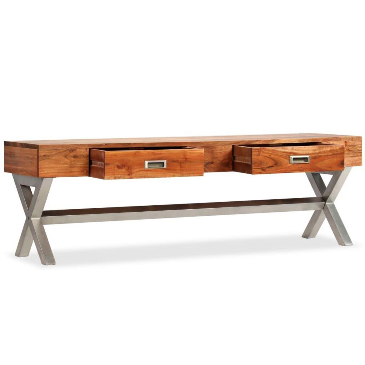 VIDAXL Meuble TV avec tiroirs bois d'acacia massif 140 cm