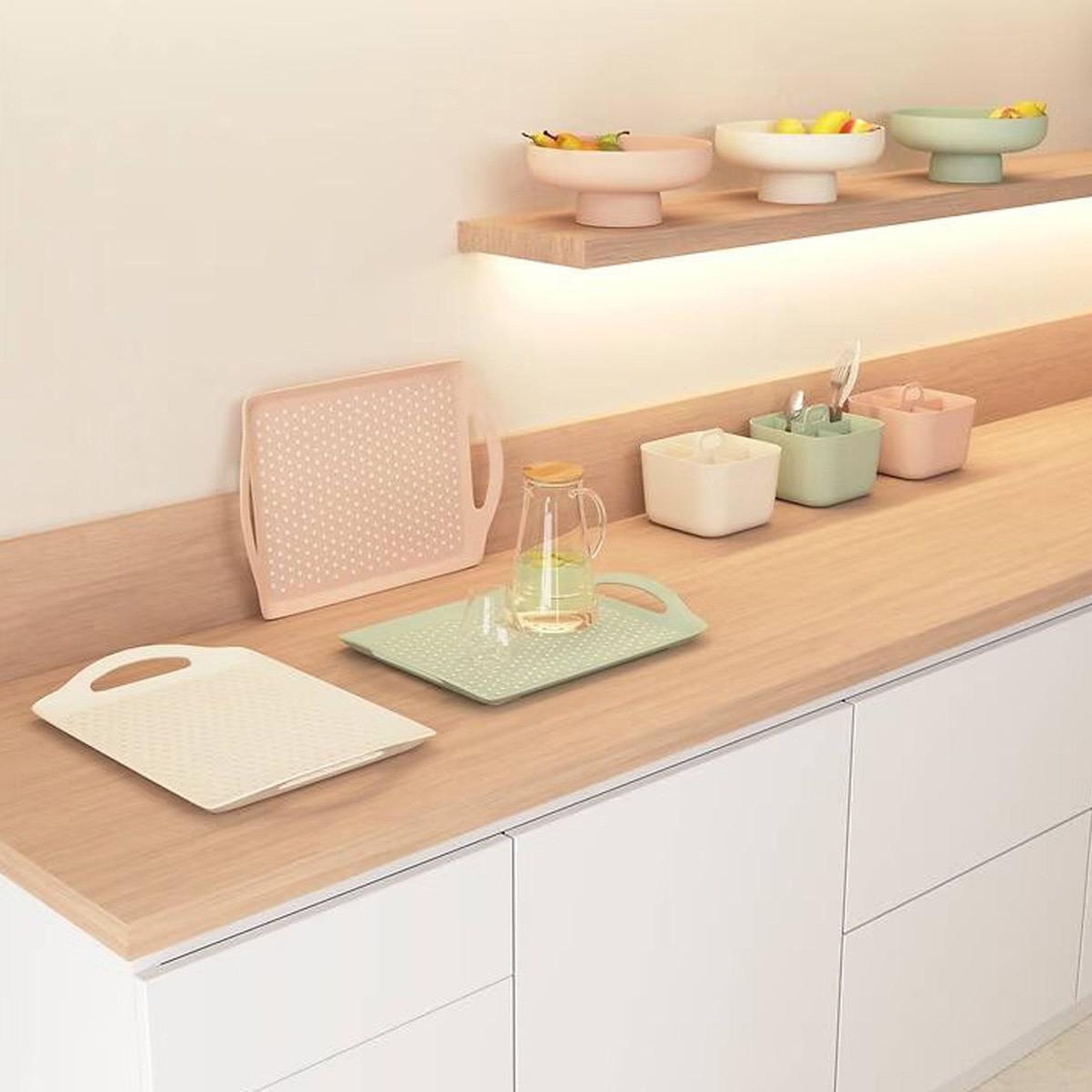 Voir la diapositive 4 : FIVE Plateau de service anti-dérapant  poly  45cm vert