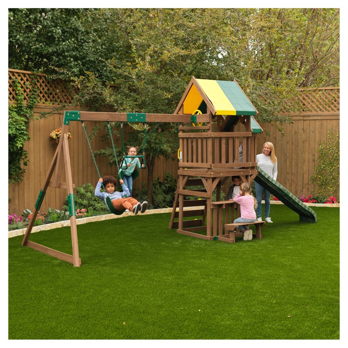 Kidkraft Aire de jeux Arbor Crest Deluxe avec toboggan