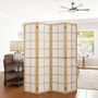 Voir la diapositive 2 : HOMCOM Paravent intérieur pliable 4 panneaux 160 x 170 cm séparateur de pièce bois pin non tissé blanc