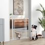 Voir la diapositive 2 : PAWHUT Barrière de sécurité pour chien - barrière à pression ajustable - 2 portes verrouillables - acier blanc