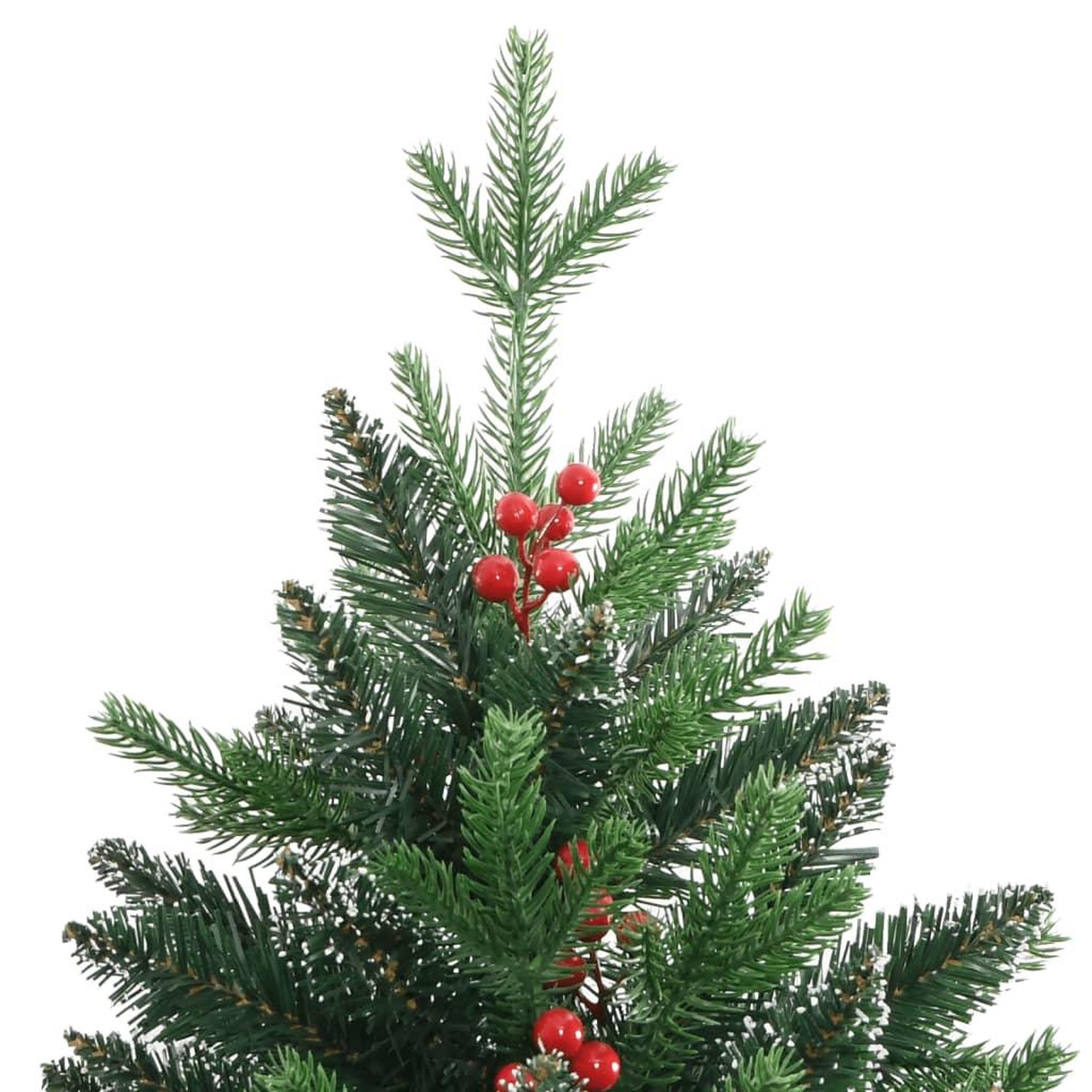 Voir la diapositive 4 : VIDAXL Sapin de Noël artificiel a charnieres avec baies rouges 210 cm