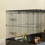 Voir la diapositive 6 : PAWHUT Cage pour cochon d'inde avec séparation 2 zones - plateforme observation, rampe, portes - acier noir PVC tissu gris