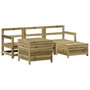 Voir la diapositive 2 : VIDAXL Salon de jardin 5 pcs bois de pin impregne