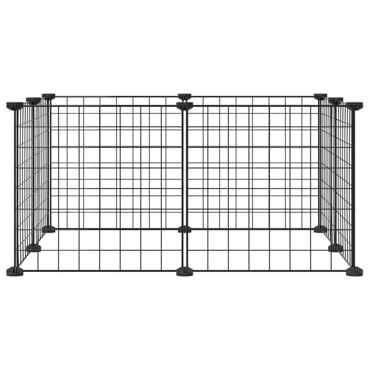 VIDAXL Cage animaux de compagnie a 8 panneaux Noir 35x35 cm Acier