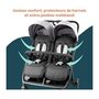 Voir la diapositive 4 : BAMBISOL Bambisol - DS209 GRIS NOIR - Poussette Double Cote a Cote | Pour Jumeaux des la Naissance, Pliage Ultra-Compact | Noir Gris