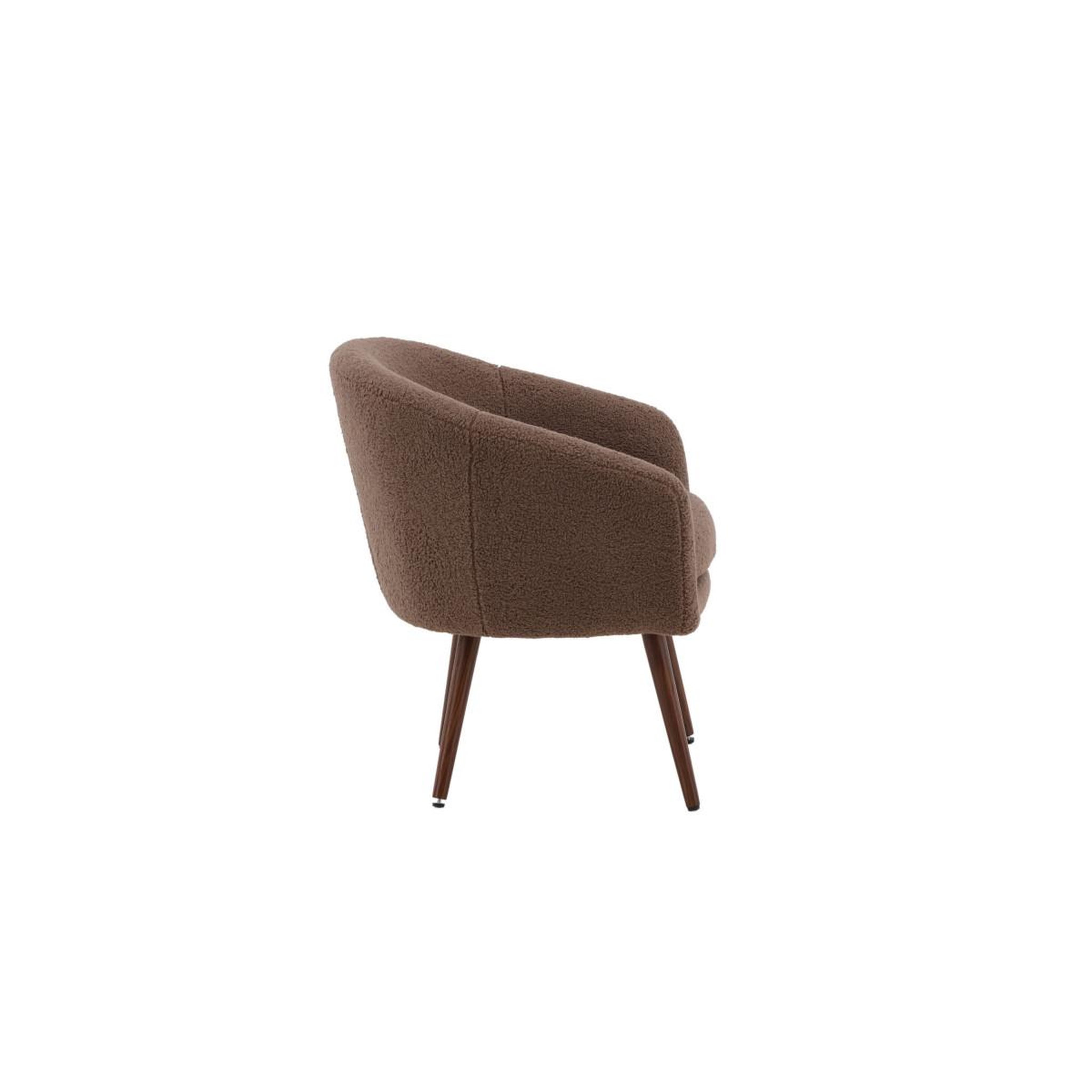 Voir la diapositive 2 : Paris Prix Fauteuil design bouclette  wanda  75cm marron