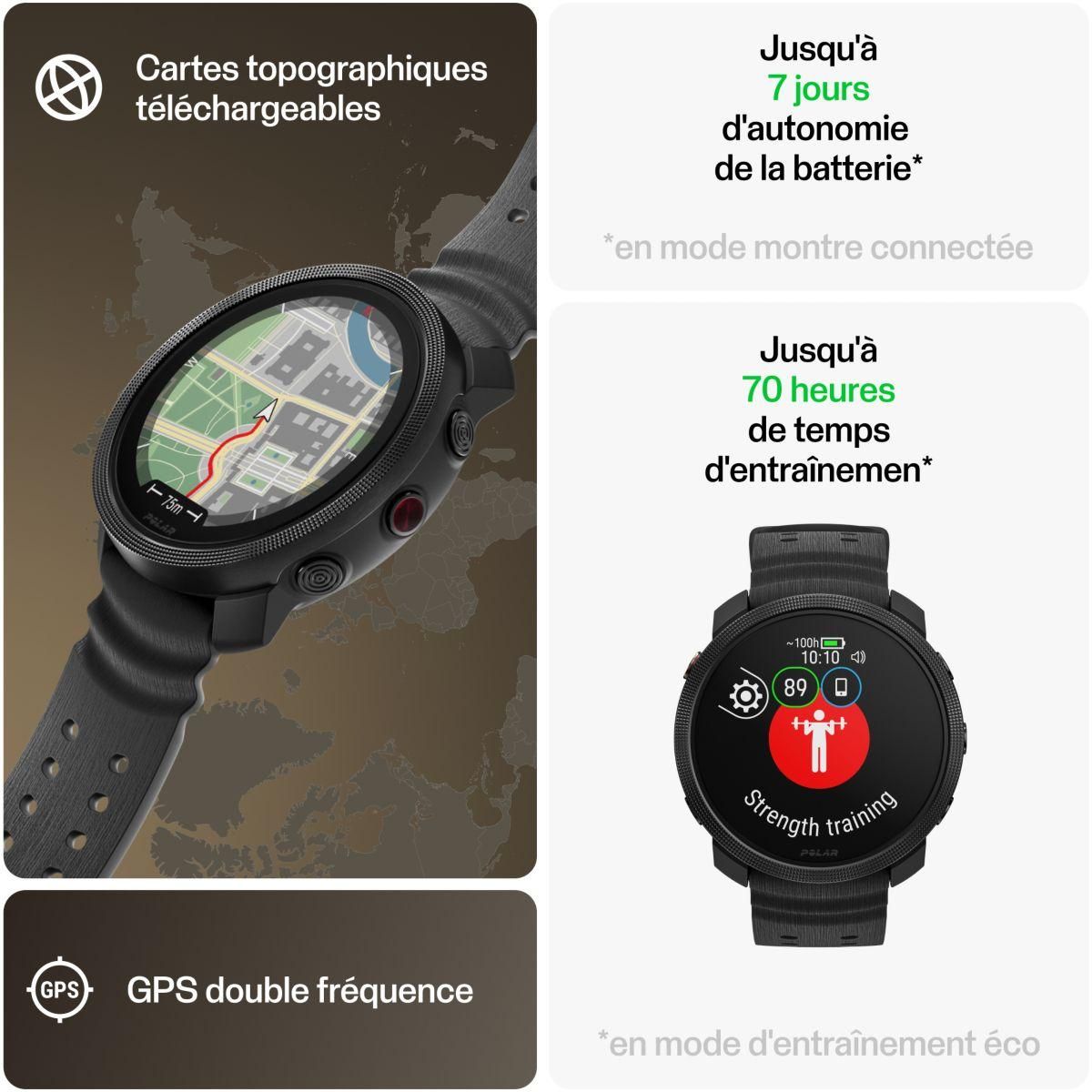 POLAR Montre sport Vantage M3 Noir S-L