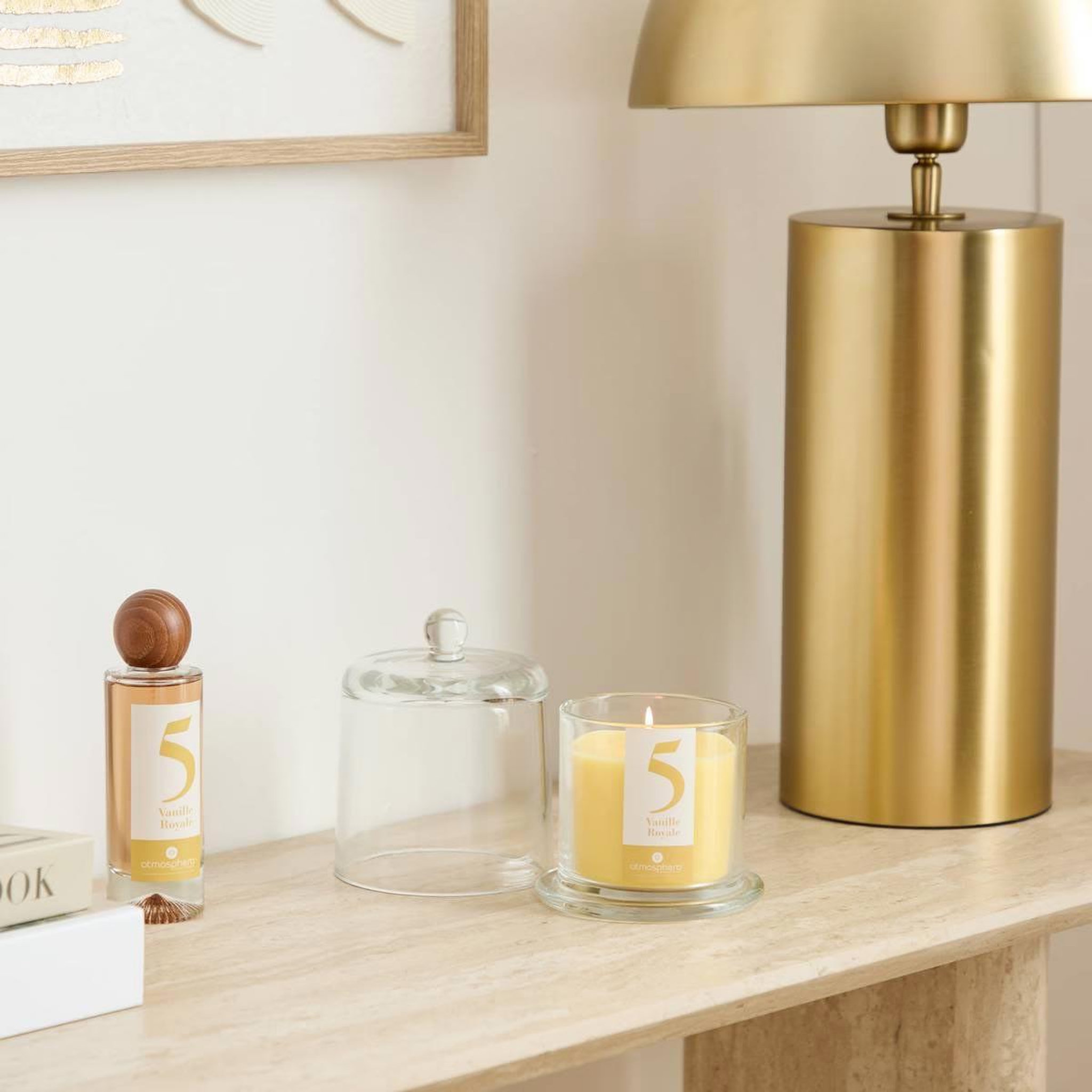 Voir la diapositive 2 : ATMOSPHERA Bougie parfumée en verre  numia  240g vanille royale