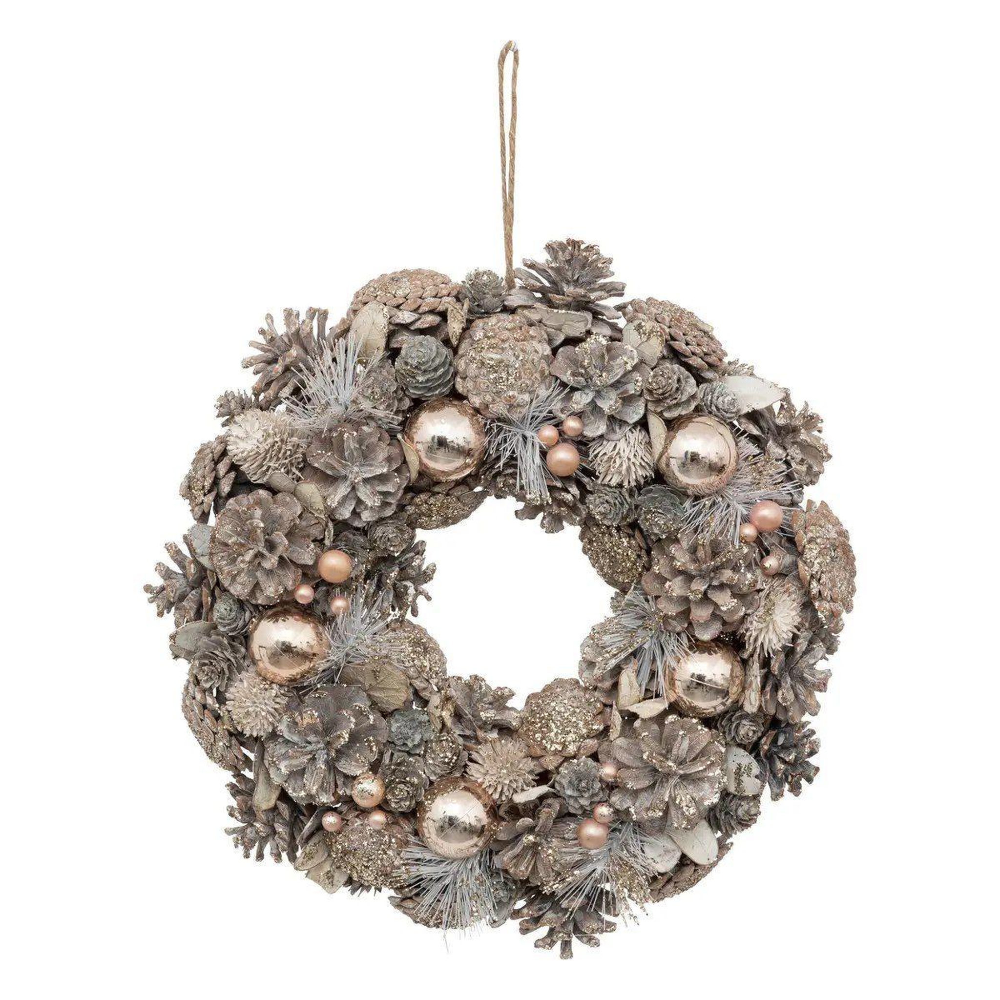 ATMOSPHERA Couronne de noël  nature  35cm champagne
