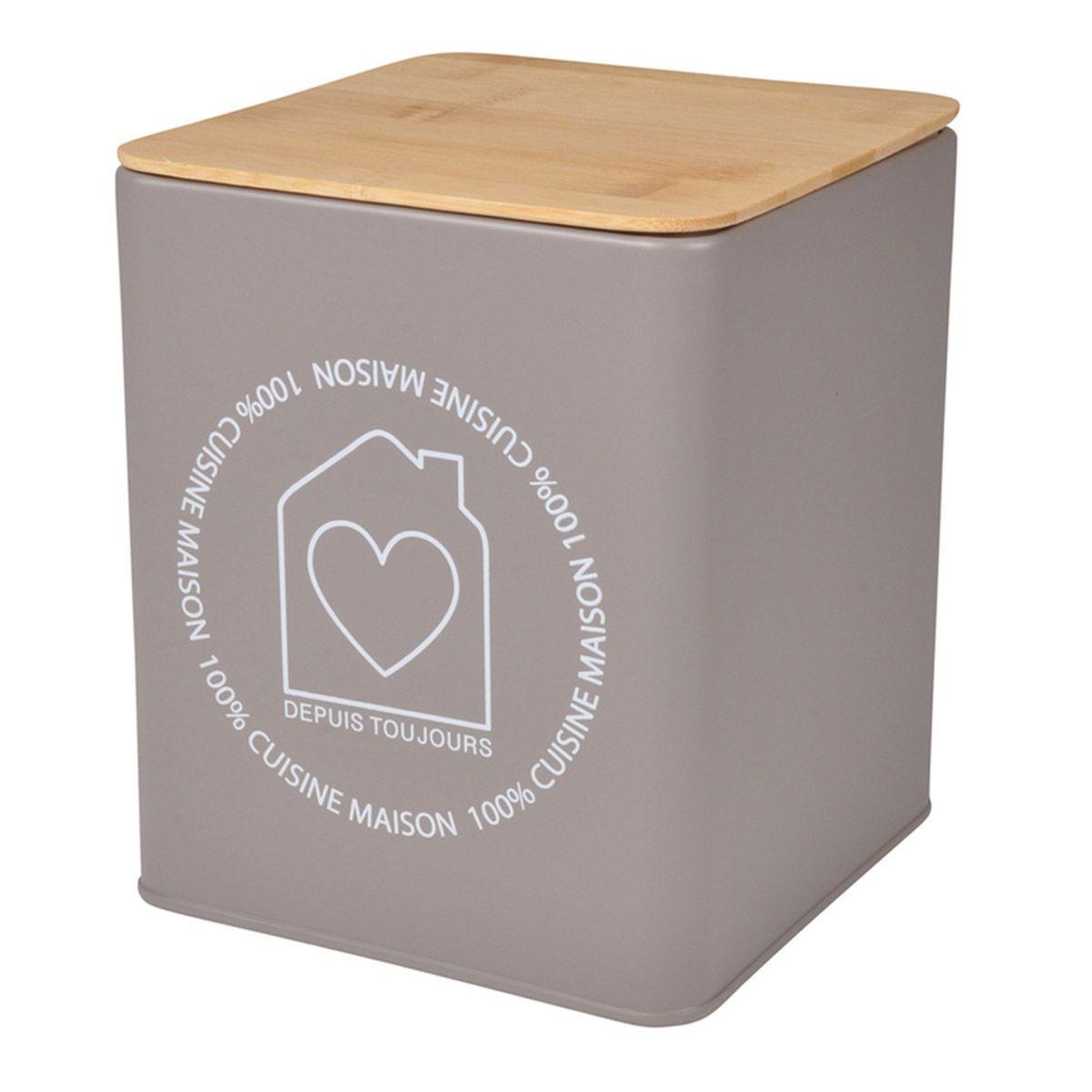 HOMEA Boîte de conservation  graphic  16cm taupe