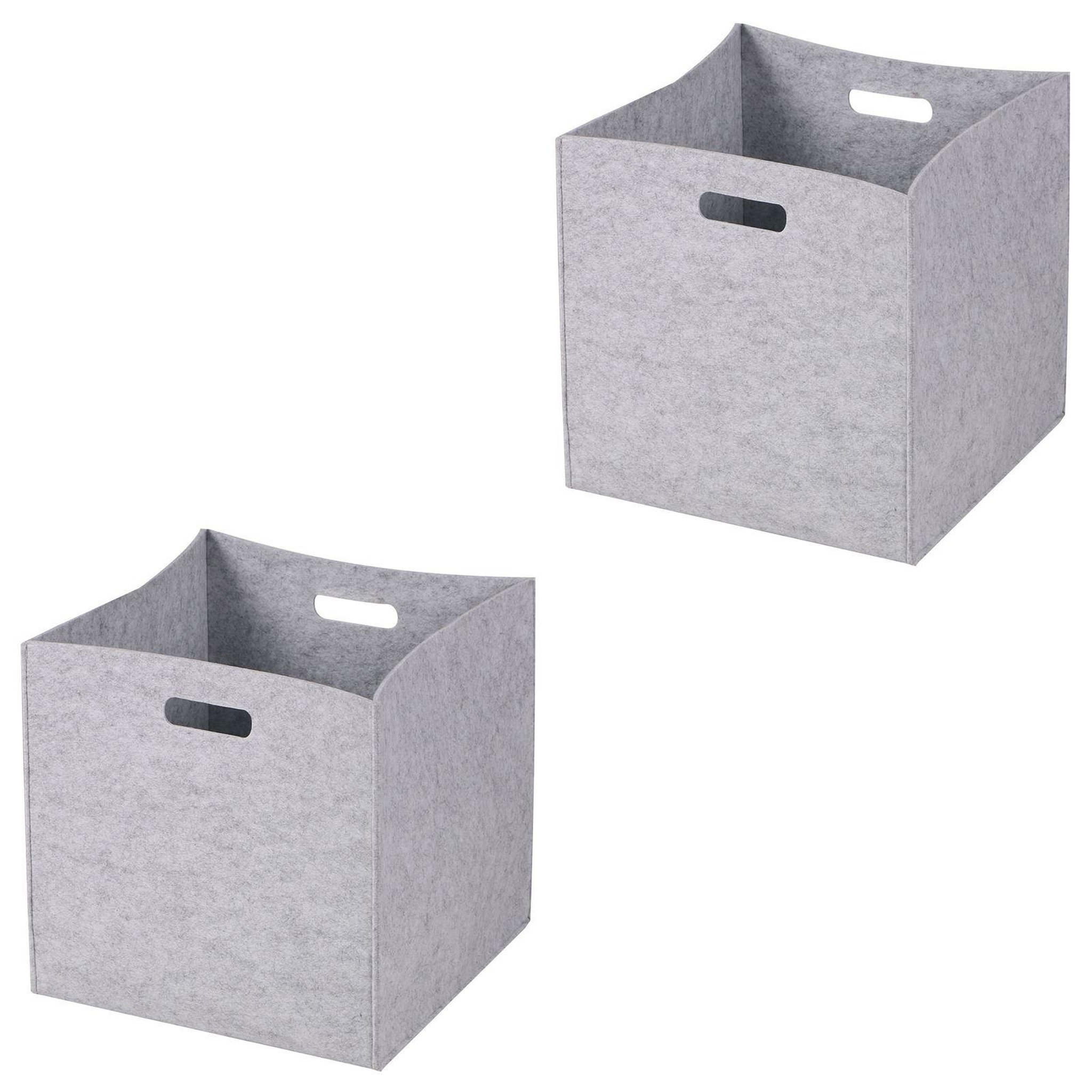 Voir la diapositive 1 : IDIMEX Lot de 2 boîtes de rangement felt, en feutrine