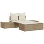 Voir la diapositive 2 : VIDAXL Chaise longue double avec coussins beige resine tressee