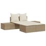 Voir la diapositive 2 : VIDAXL Chaise longue double avec coussins beige resine tressee