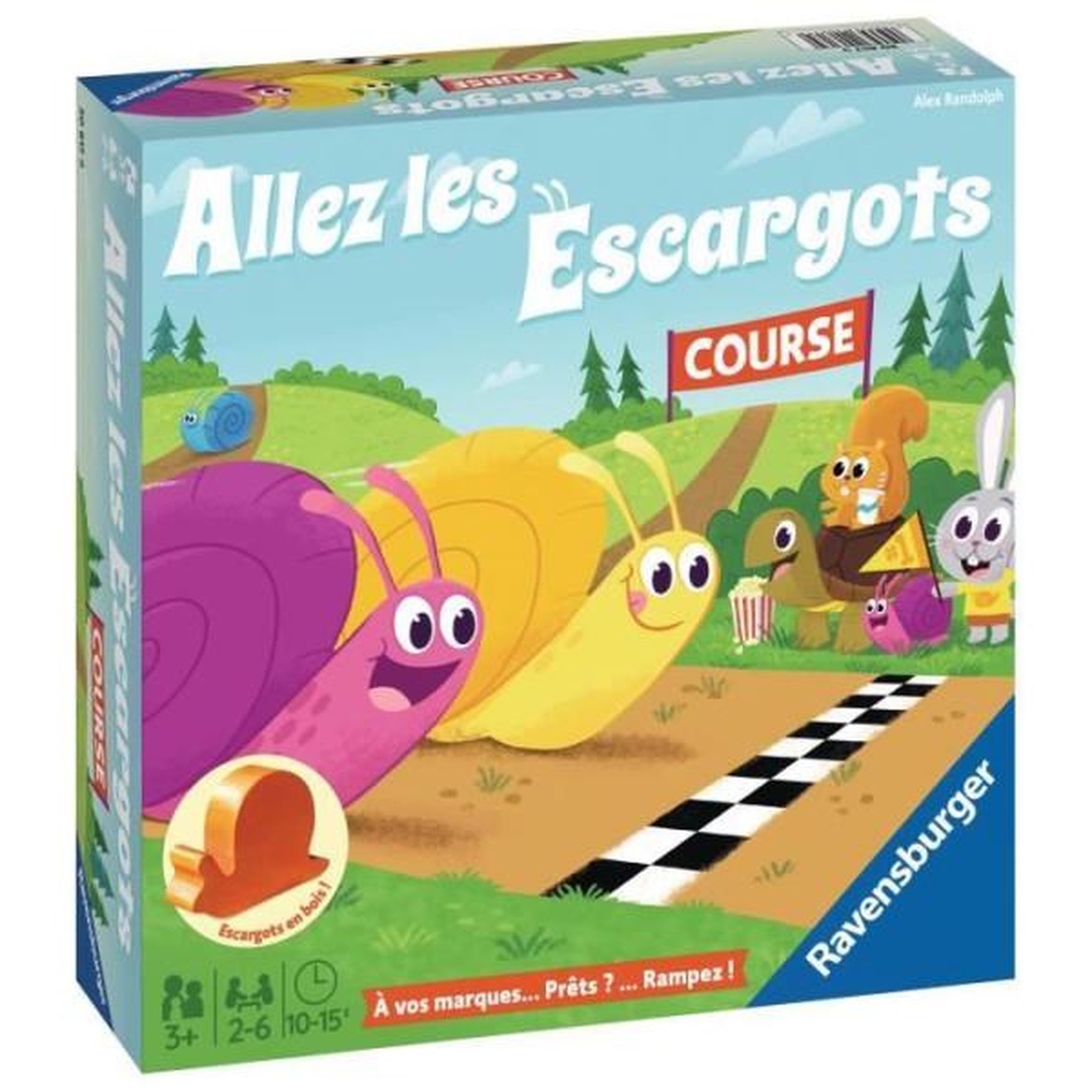 Voir la diapositive 2 : RAVENSBURGER Allez les escargots - Ravensburger - Jeu de société enfants - Jeu de parcours - 2 a 6 joueurs - Des 3 ans