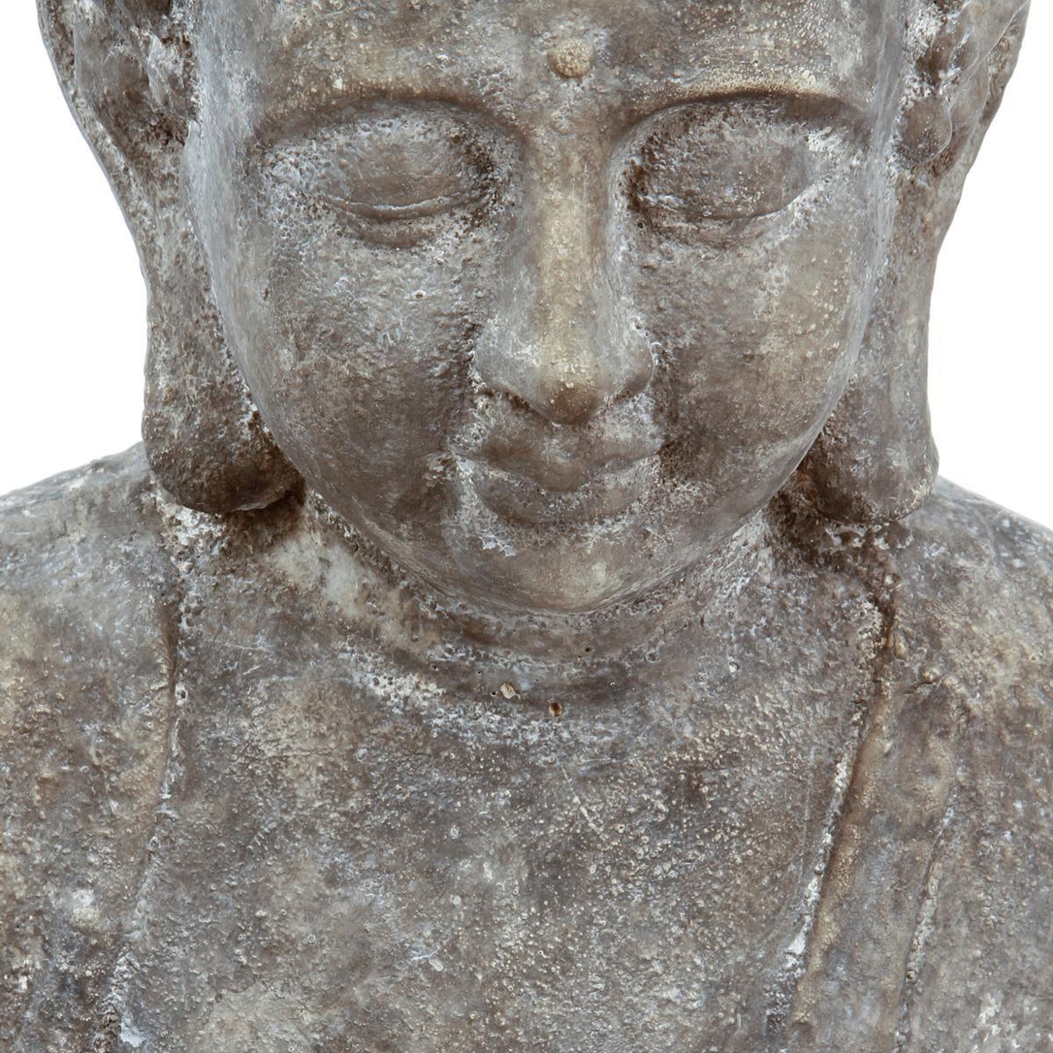 Voir la diapositive 3 : ATMOSPHERA Statue en ciment  bouddha assis  46cm gris