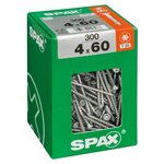 CENTRALE BRICO Lot de 300 vis acier tête fraisée torx SPAX, Diam.4 mm x L.60 mm