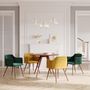 Voir la diapositive 5 : Rendez vous déco Pack 4 chaises en velours jaune et vert - Daisy