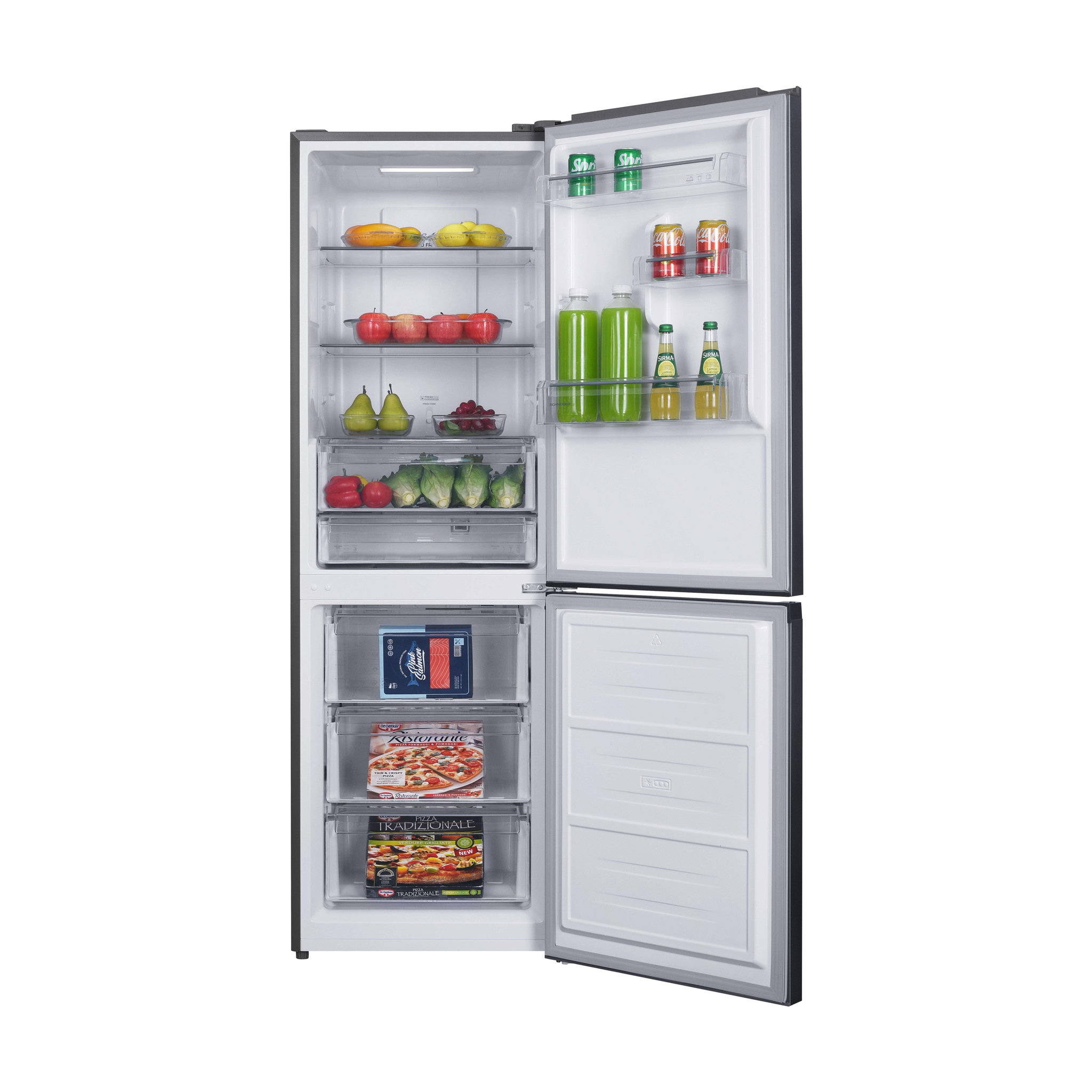Voir la diapositive 4 : SCHNEIDER Réfrigérateur combiné 323L Inox - SCCB323HDNF-XE