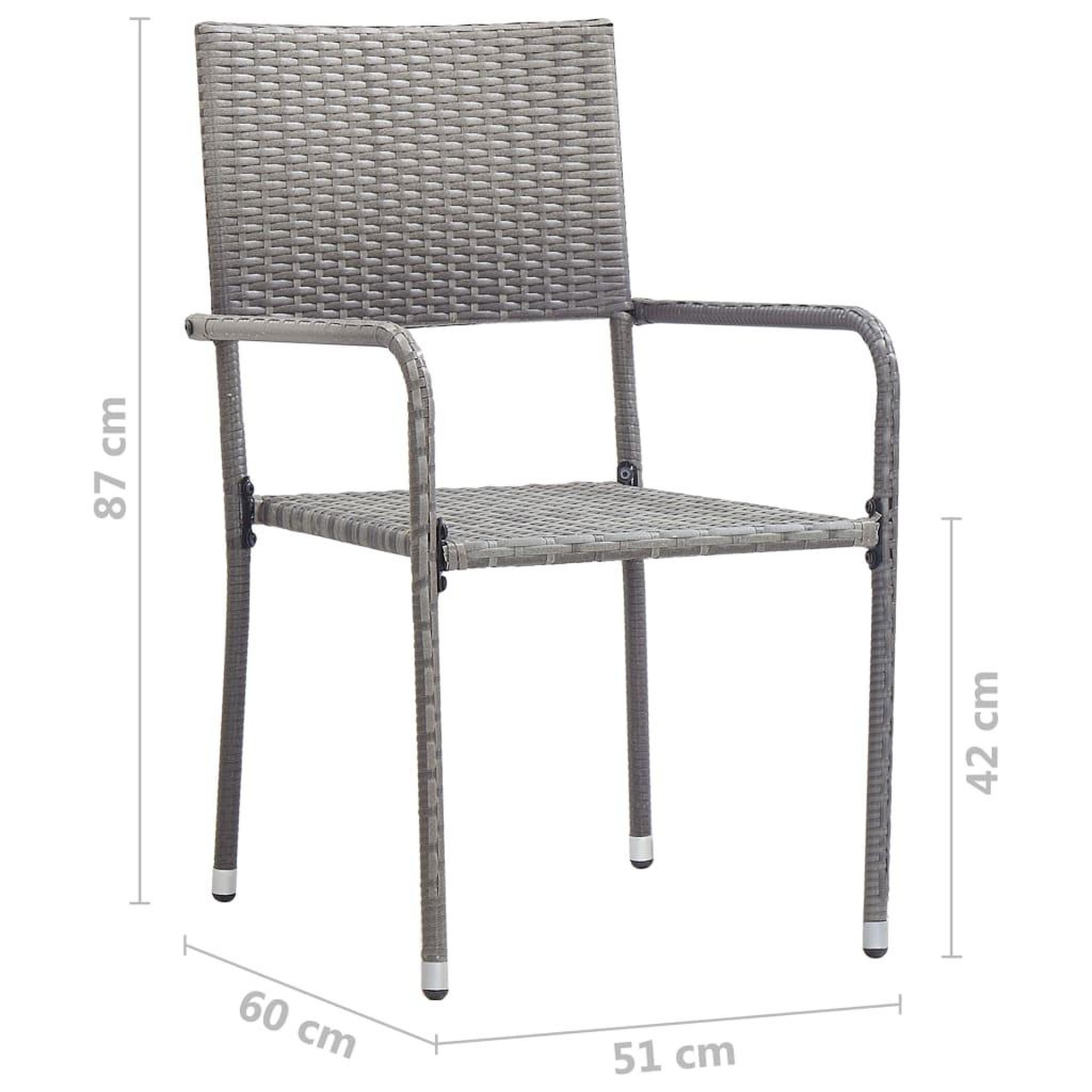 Voir la diapositive 6 : VIDAXL Ensemble a manger de jardin 3 pcs Resine tressee Gris