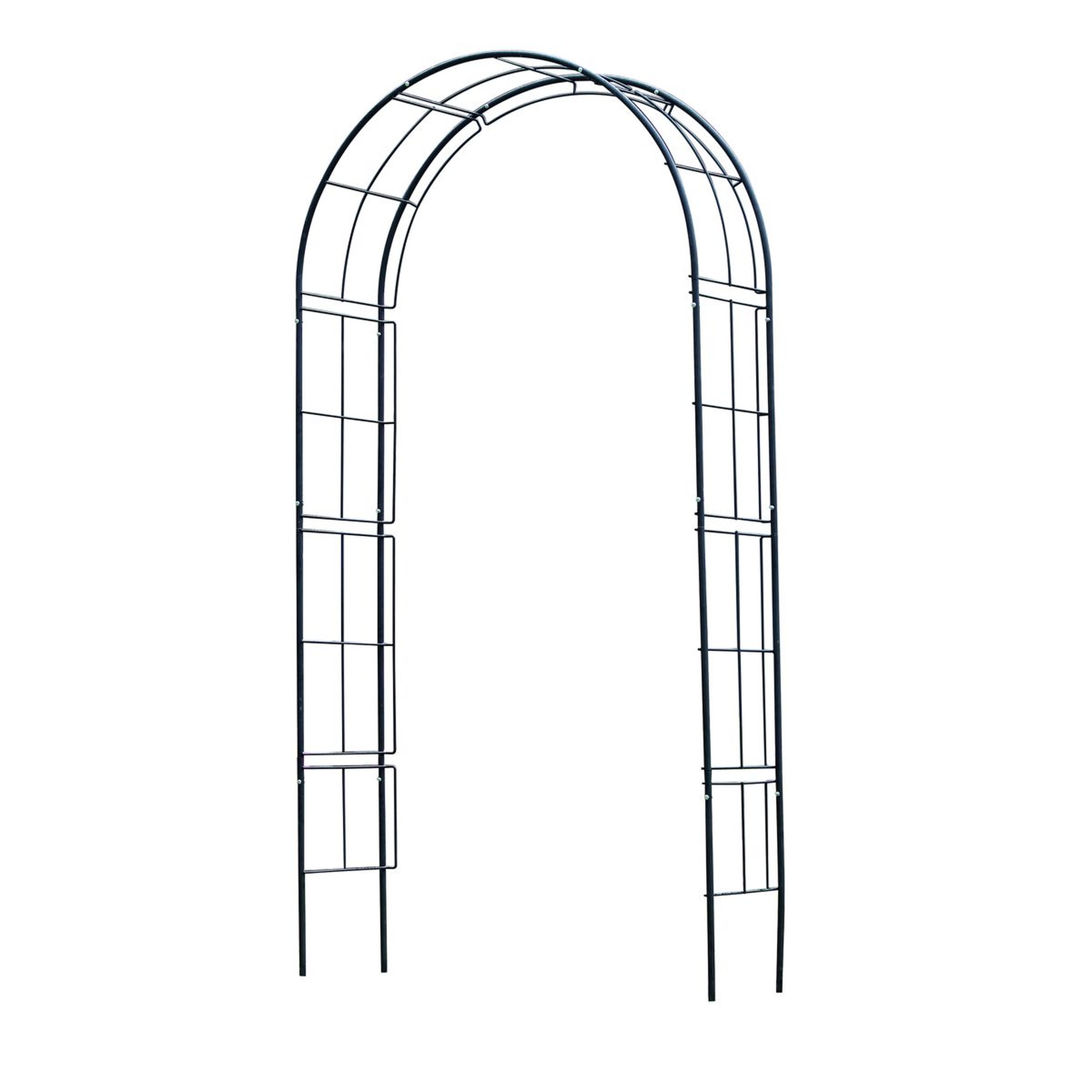 Voir la diapositive 1 : Nature Pergola autoportée arche - Acier noir - 229x113x38cm