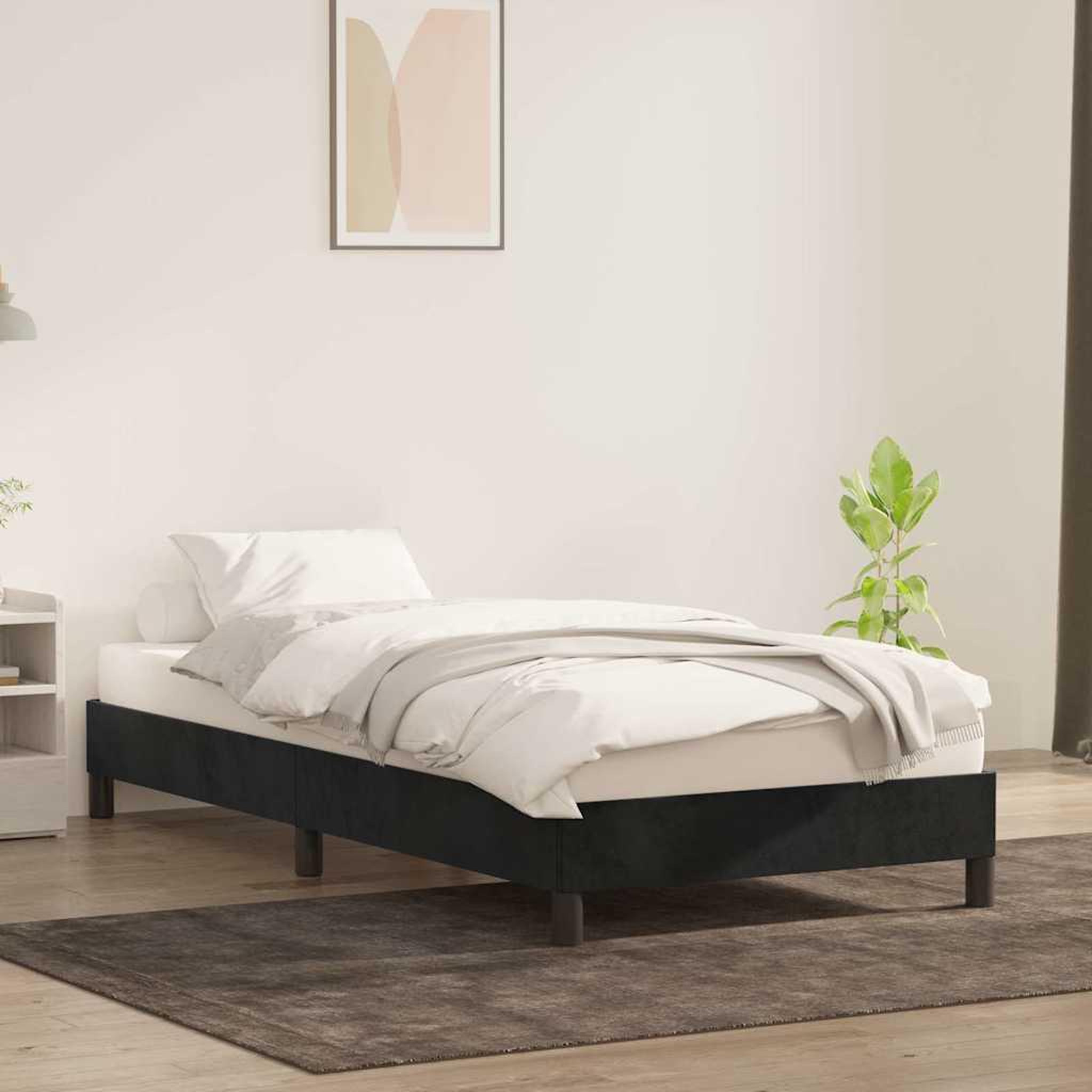 Voir la diapositive 3 : VIDAXL Cadre de lit sans matelas noir 80x210 cm velours