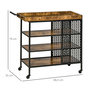 Voir la diapositive 3 : HOMCOM HOMCOM Desserte Vintage style industriel - chariot de service 3 étagères et plateau à rebord - châssis métal noir avec parois ajourées et poignée - MDF aspect bois vieilli