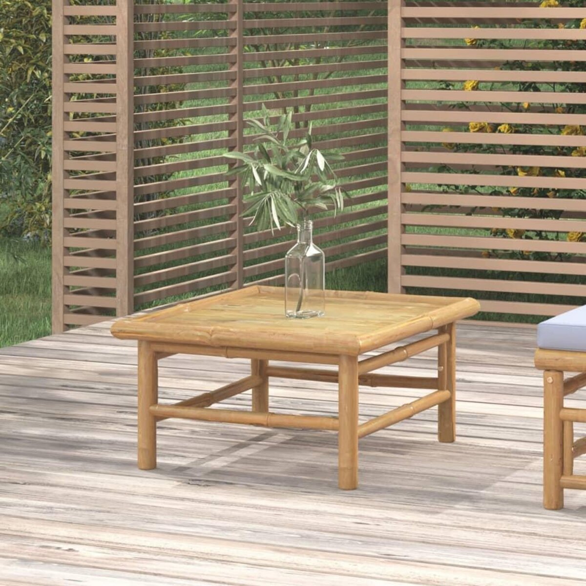 VIDAXL Table de jardin 65x55x30 cm bambou