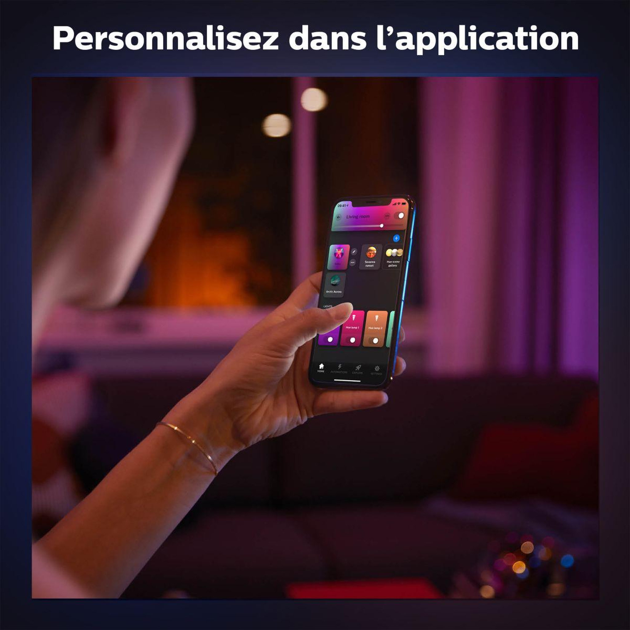 Voir la diapositive 5 : PHILIPS HUE Lampe connectée go blanc white&color ambiance