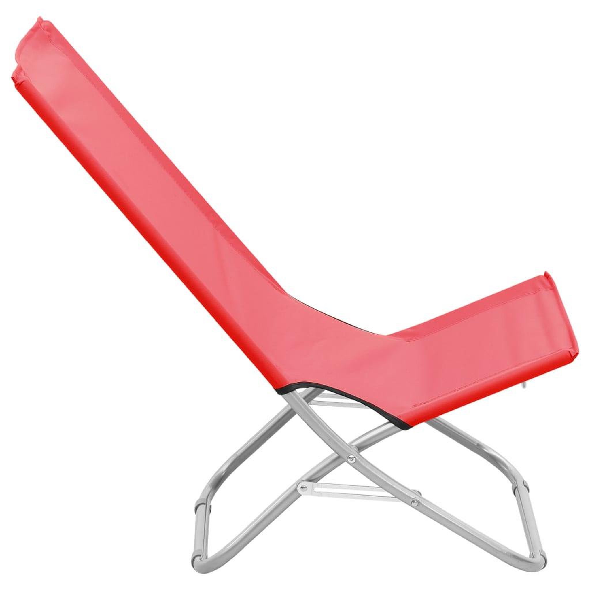 Voir la diapositive 4 : VIDAXL Chaises de plage pliables lot de 2 Rouge Tissu
