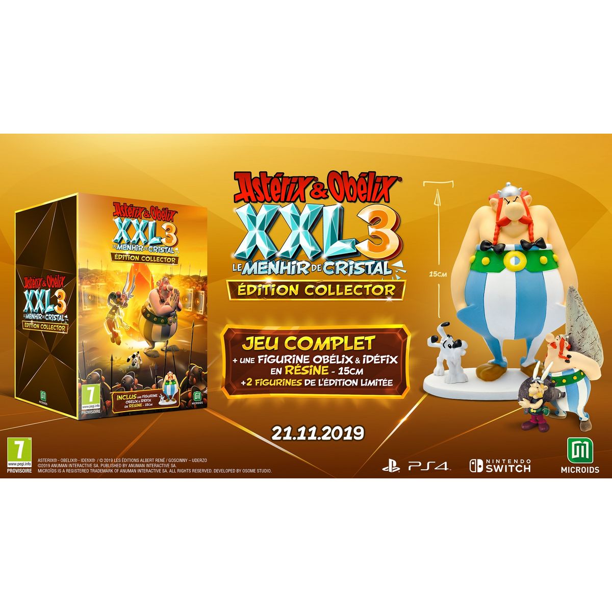 JUST FOR GAMES Astérix & Obélix XXL 3 : Le Menhir De Cristal Édition Collector Nintendo Switch
