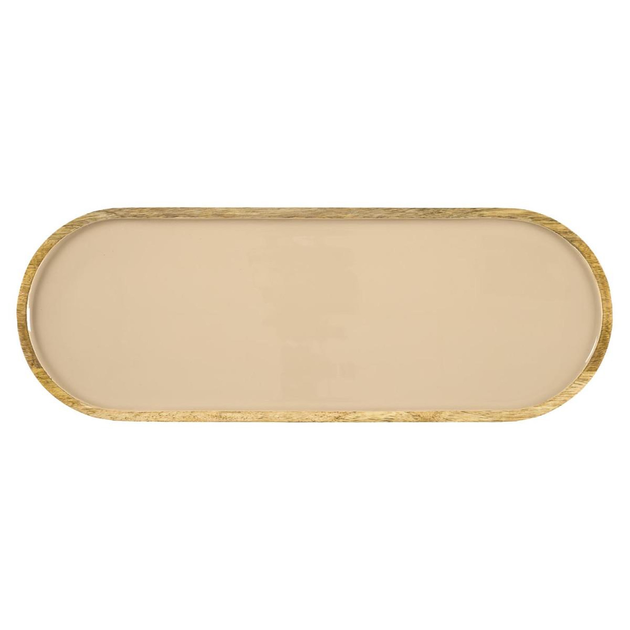 Voir la diapositive 2 : The Home Deco Factory Plat de Présentation Uni en Bois  Dune  50cm Beige