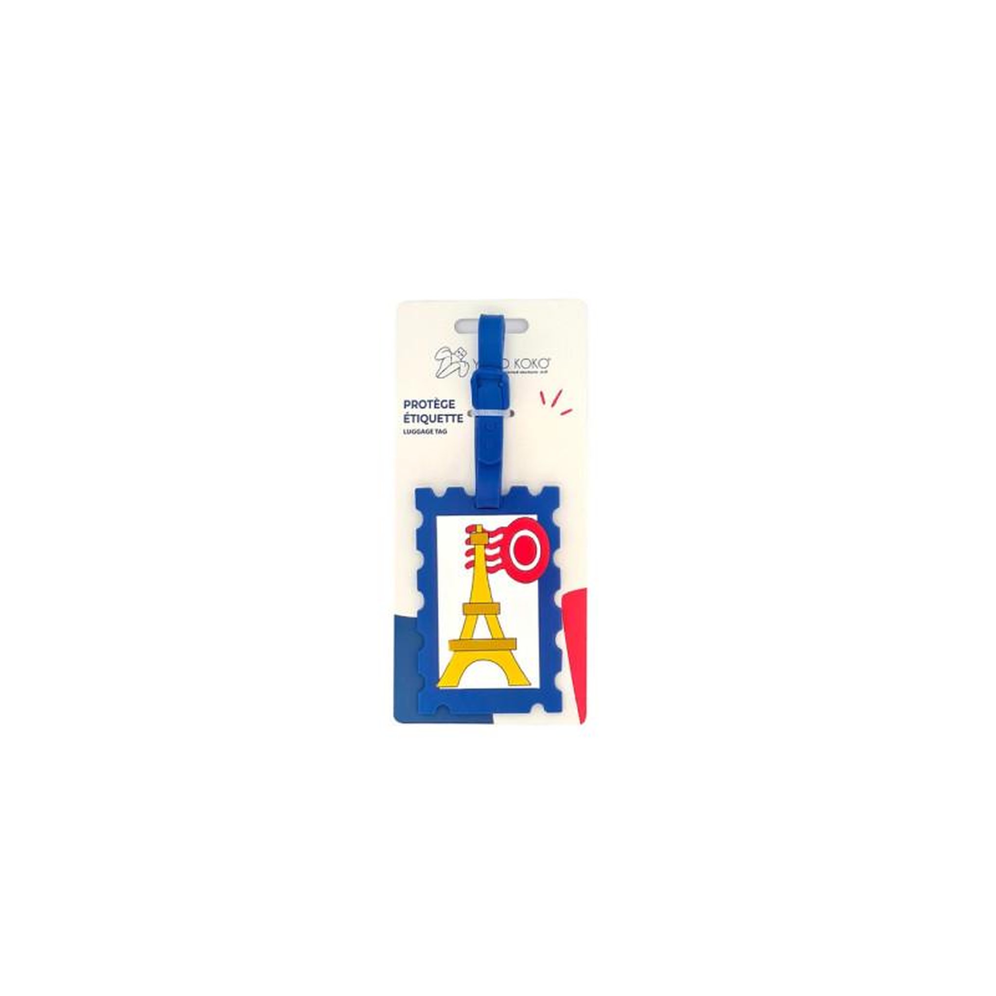 YELLO KOKO Etiquette de voyage Yello Koko Etiquette baggage Taggy Timbre Parisien Bleu
