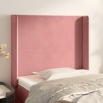 VIDAXL Tete de lit avec oreilles Rose 103x16x118/128 cm Velours