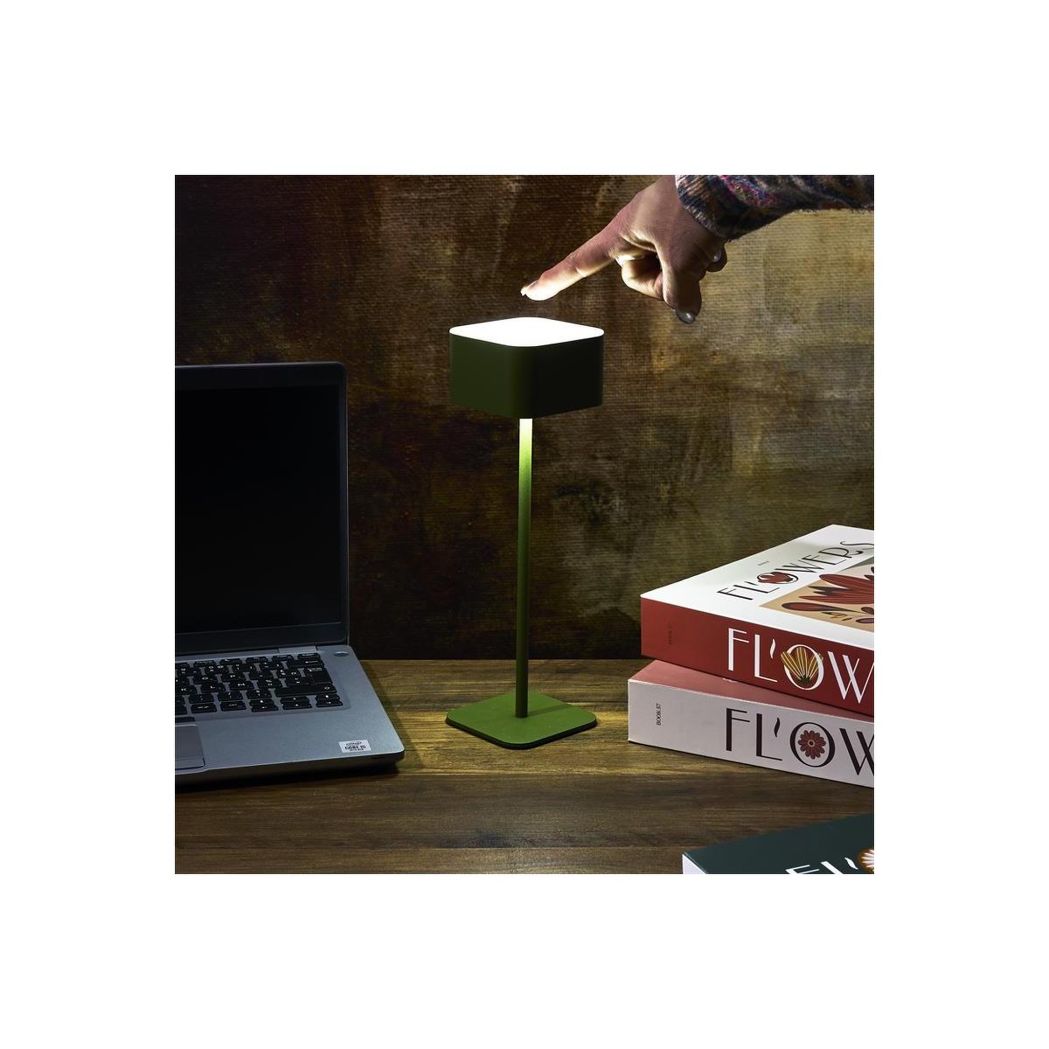 Voir la diapositive 5 : The Home Deco Factory Lampe tactile rechargeable  terra  26cm vert