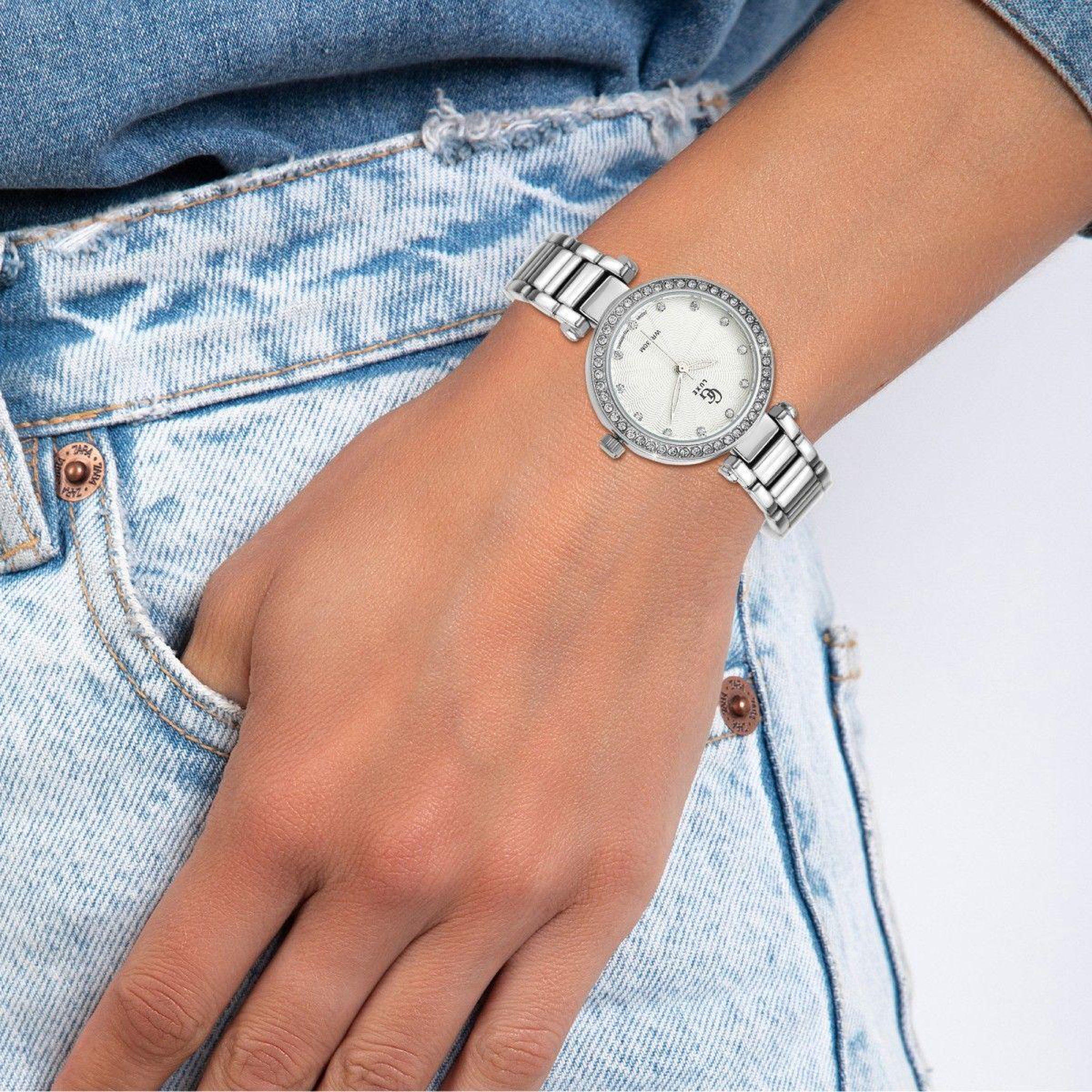 Voir la diapositive 2 : SC CRYSTAL Montre Annaëlle élégante ornée de Cristaux scintillants par SC Crystal