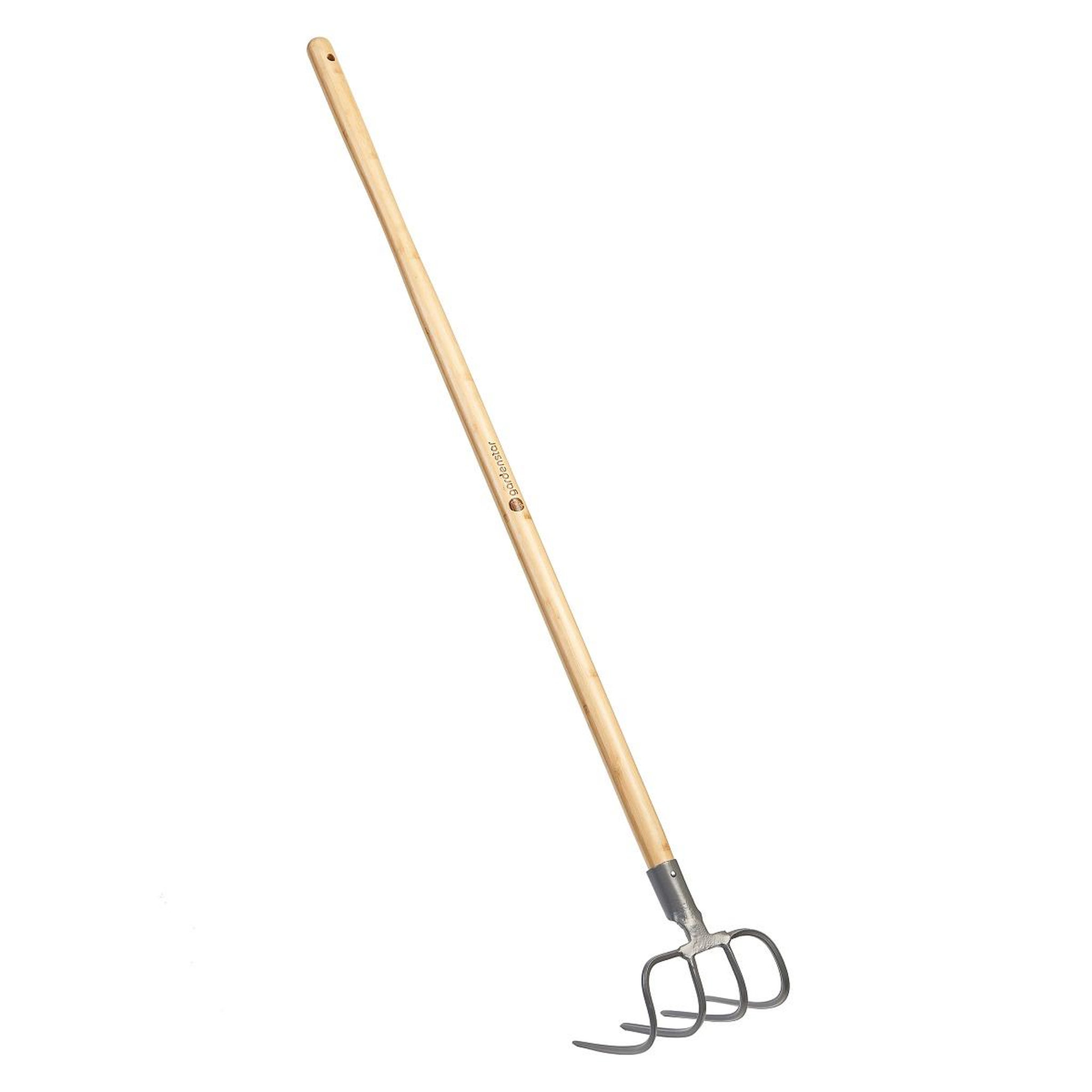 Voir la diapositive 2 : GARDENSTAR Croc à Fumier - 4 Dents - Manche Bois - 130Cm