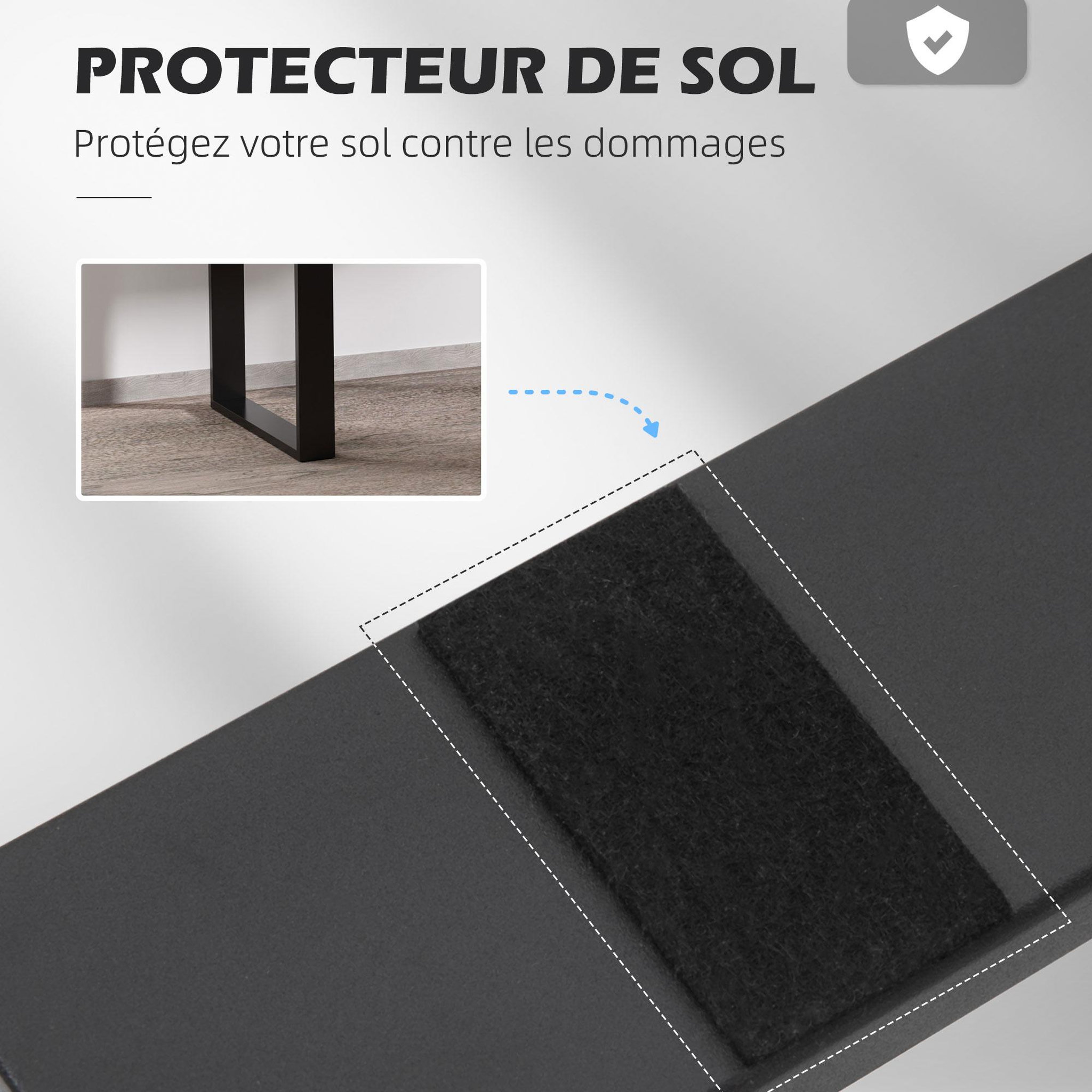 Voir la diapositive 5 : HOMCOM Lot de 2 pieds rectangulaires design contemporain - H.72 cm - acier noir