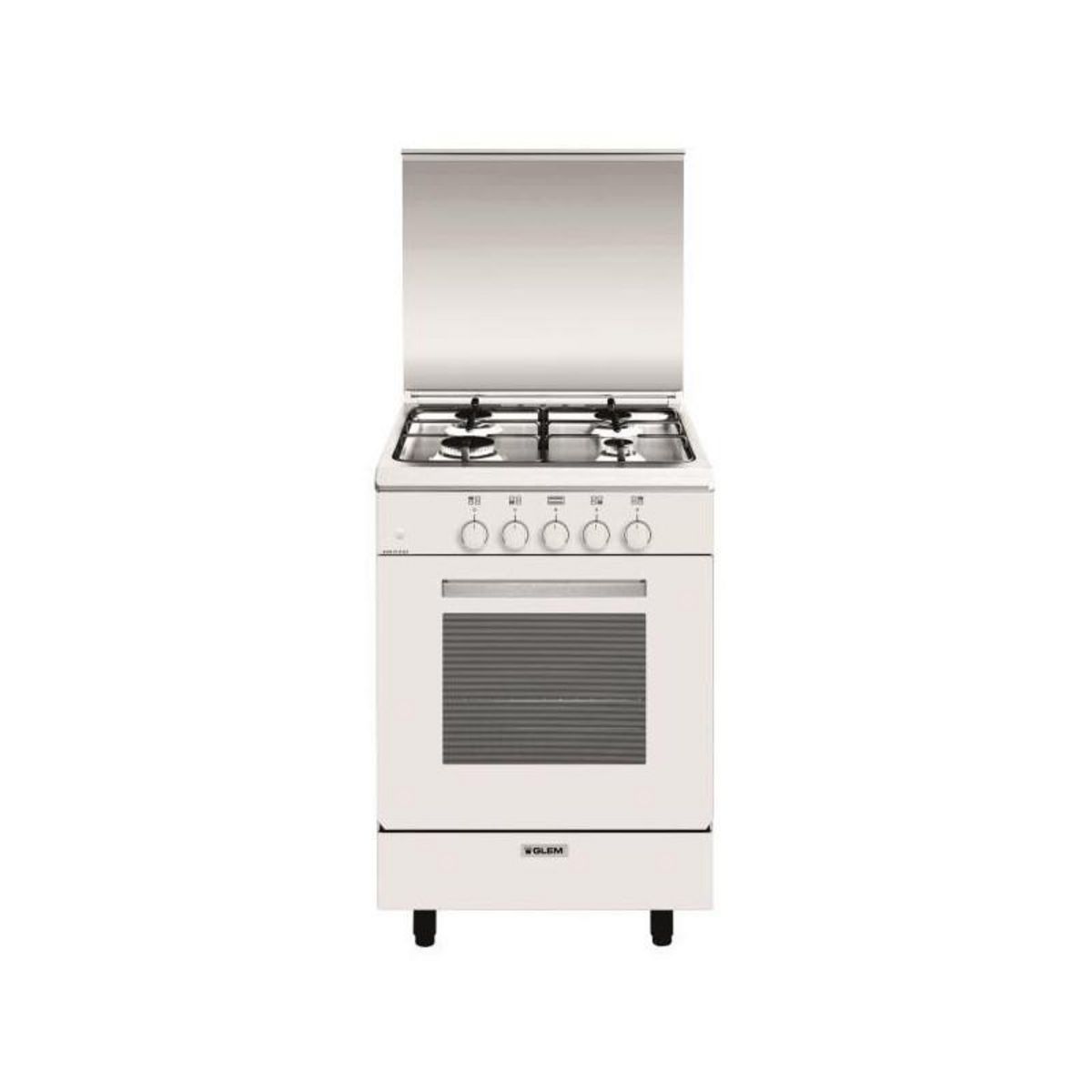 Glem Cuisinière gaz 60l 4 feux blanc - ga551gwh